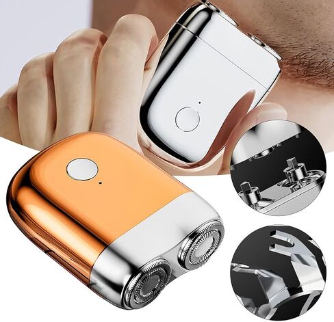 Waterproof Portable USB Men's Shaver - VALINK Double Head 3D Floating Rotary USB rechargeable Cordless Electric Razors Wet and Dry Use in Saudi Arabia
