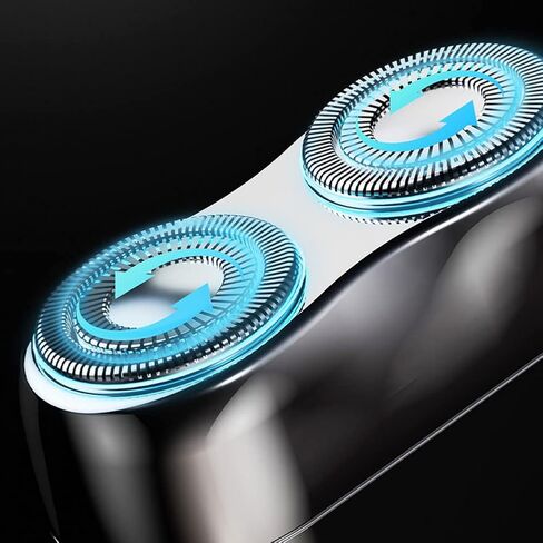 Waterproof Portable USB Men's Shaver - VALINK Double Head 3D Floating Rotary USB rechargeable Cordless Electric Razors Wet and Dry Use in Saudi Arabia
