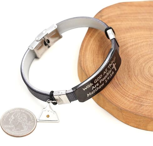 With God All Things Are Possible Matthew 19:26 Bracelet Bible Cuff Wristband Stainless Buckle Mustard Seed Charm in Saudi Arabia