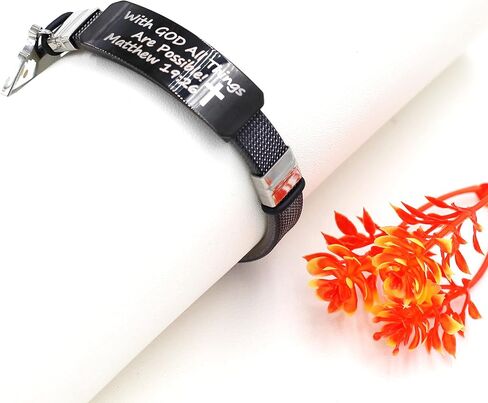 With God All Things Are Possible Matthew 19:26 Bracelet Bible Cuff Wristband Stainless Buckle Mustard Seed Charm in Saudi Arabia