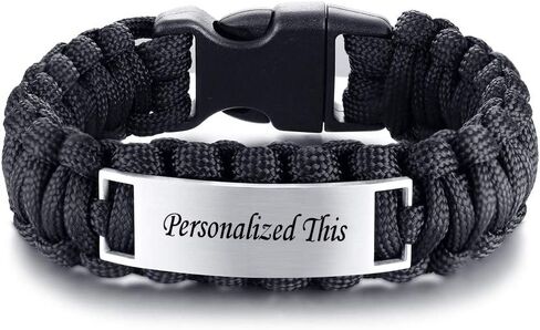MZZJ to My Son Grandson Nephew Never Forget That I Love You Bracelet Stainless Steel ID Nylon Outdoor Sport Paracord Survival Cuff Bracelet,Encourage Inspirational Graduation Xmas Military Gifts in Saudi Arabia