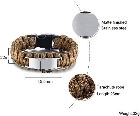 MZZJ to My Son Grandson Nephew Never Forget That I Love You Bracelet Stainless Steel ID Nylon Outdoor Sport Paracord Survival Cuff Bracelet,Encourage Inspirational Graduation Xmas Military Gifts in Saudi Arabia