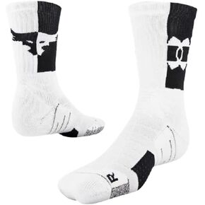 Under Armour Unisex Project Rock Playmaker Crew Socks Medium White/Black