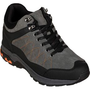 CALTO Men's Invisible Height Increasing Elevator Shoes - Suede Lace-up Hiking Boots - 3.2 Inches Taller