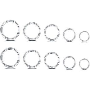 5Pairs Surgical Stainless Steel 16G Sleeper Cartilage Daith Tiny Small Hoop Earrings Mini Septum Hinged Clicker Nose Ring Helix Tragus Piercings Unisex Fashion Huggie Hoops Set 6-14MM in Kuwait