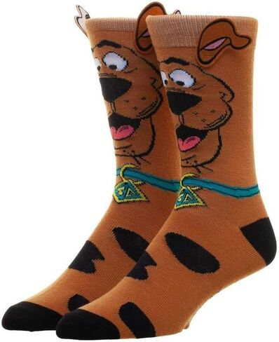 Cartoon Mystery Solving Dog Scooby Novelty Character 360 Crew Socks W/Ears in Saudi Arabia