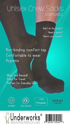 Underworks 20-Pack Unisex Disposable Casual Crew Socks - For Business or Leisure Travel - Everyday All Day Socks in Saudi Arabia