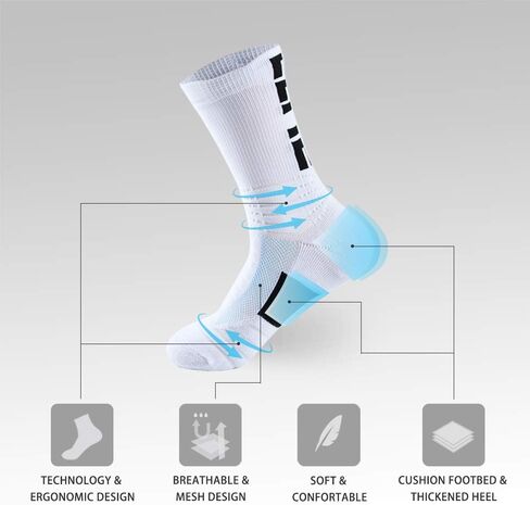 Men's Athletic Cushioned Crew Socks in Saudi Arabia