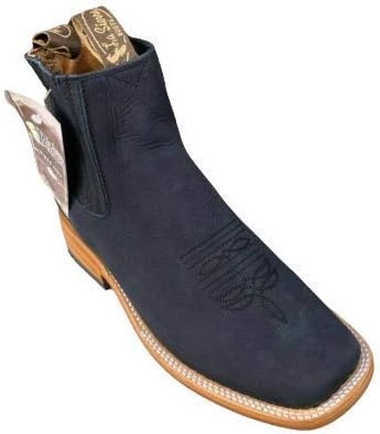 MENS BOTIN COWBOY LEATHER RODEO SLIP ON ANKLE SQUARE TOE BOOTS in Kuwait