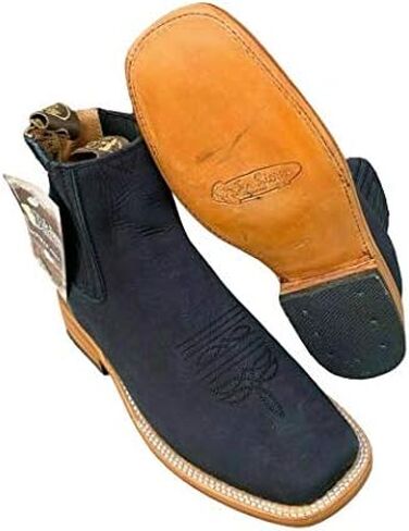 MENS BOTIN COWBOY LEATHER RODEO SLIP ON ANKLE SQUARE TOE BOOTS in Kuwait