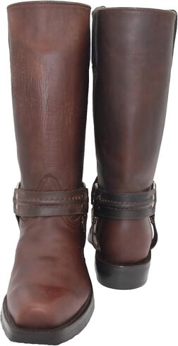Men's Leather Harness Western Biker Boot in Kuwait