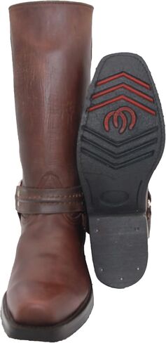 Men's Leather Harness Western Biker Boot in Kuwait