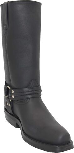 Men's Leather Harness Western Biker Boot in Kuwait