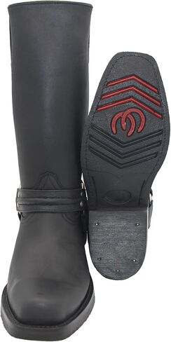 Men's Leather Harness Western Biker Boot in Kuwait