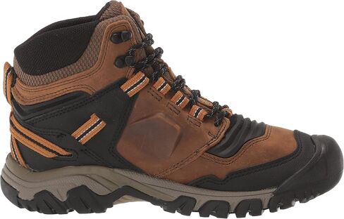 KEEN Men's Ridge Flex Mid Height Waterproof Hiking Boots, Bison/Golden Brown, 9 Wide in Saudi Arabia