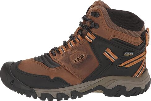 KEEN Men's Ridge Flex Mid Height Waterproof Hiking Boots, Bison/Golden Brown, 9 Wide in Saudi Arabia