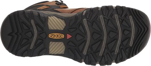 KEEN Men's Ridge Flex Mid Height Waterproof Hiking Boots, Bison/Golden Brown, 9 Wide in Saudi Arabia