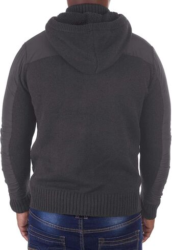 سترة بقلنسوة للرجال من XRAY JEANS محبوكة بلونين مع زر معدني وقلنسوة مبطنة بالشيربا in Kuwait