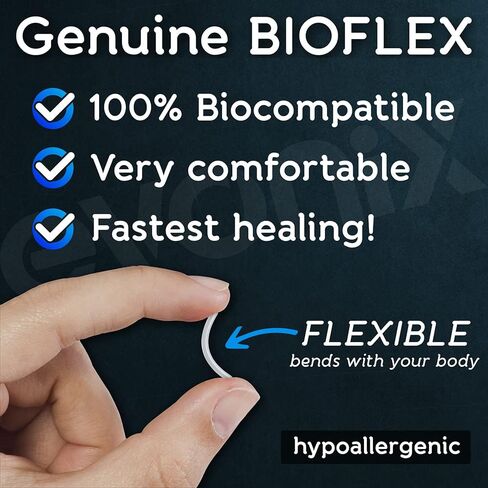 Evonix 3pc 20g Bioflex L-Shape Nose Stud Ring Plastic Bioplast Nostril Cool Cute Flat Hoop Bend L Shaped CZ in Kuwait