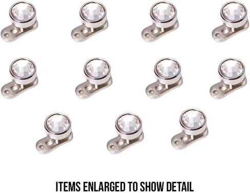 BodyJewelryOnline Unisex Body Piercing Kit, Stainless Steel Clear Gems Dermal Tops, Anchors, Sterile Needles, Hypoallergenic Supplies, 4MM, Pack Of 26 in Saudi Arabia