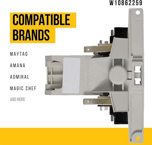 Upgraded W10862259 Door Latch Assembly - Compatible Amana Admiral Maytag Dishwasher Parts - Replaces AP5999602 4382318 PS11731673 - Includes Door Handle And Latch - Comes In White And Black Color in Saudi Arabia