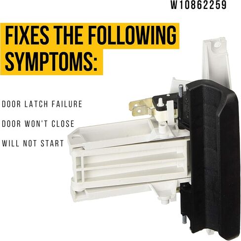 Upgraded W10862259 Door Latch Assembly - Compatible Amana Admiral Maytag Dishwasher Parts - Replaces AP5999602 4382318 PS11731673 - Includes Door Handle And Latch - Comes In White And Black Color in Saudi Arabia