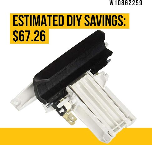 Upgraded W10862259 Door Latch Assembly - Compatible Amana Admiral Maytag Dishwasher Parts - Replaces AP5999602 4382318 PS11731673 - Includes Door Handle And Latch - Comes In White And Black Color in Saudi Arabia