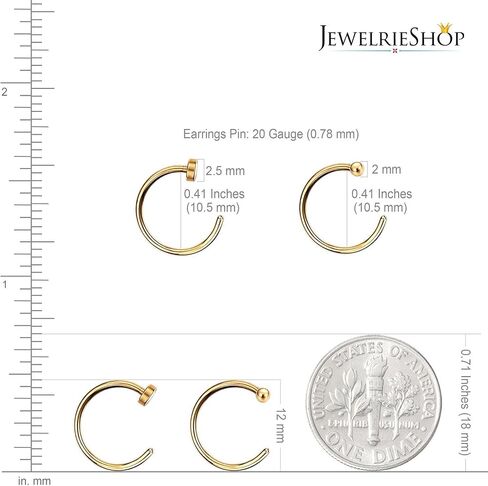 JewelrieShop خواتم الأنف هوب 20 جرام الفولاذ المقاوم للصدأ ثقب الأنف مجوهرات وهمية الشفاه هوب خواتم للنساء الرجال in Kuwait