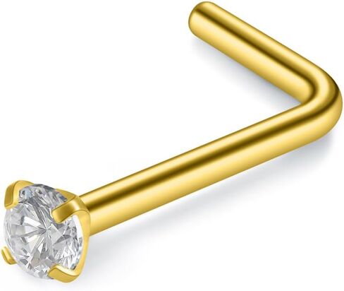 SCERRING 20G 5PCS Mix Color Stainless Steel L-Shape Nose Stud Ring Piercing Body Jewelry 2mm Top in Saudi Arabia