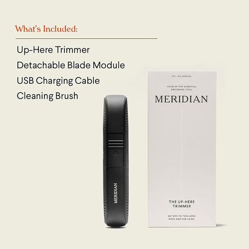 ميريدين ماكينة تشذيب كهربائية للرجال من اب هير - ماكينة تشذيب الانف والاذن والحواجب للرجال - مقاومة للماء - عمر بطارية 30 دقيقة - تشذيب بدون الم مقابل الشمع - اونيكس in Kuwait