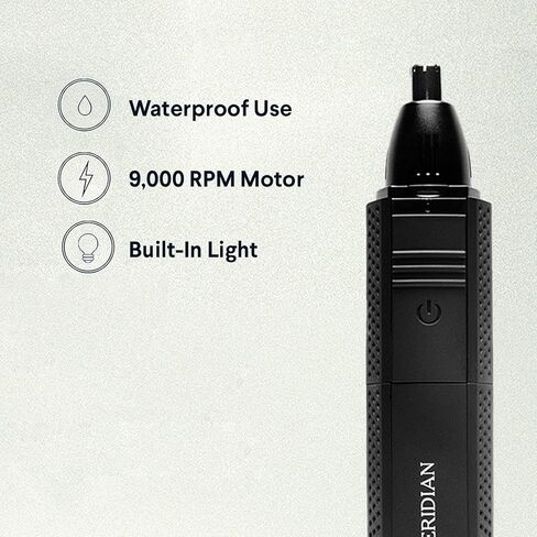 ميريدين ماكينة تشذيب كهربائية للرجال من اب هير - ماكينة تشذيب الانف والاذن والحواجب للرجال - مقاومة للماء - عمر بطارية 30 دقيقة - تشذيب بدون الم مقابل الشمع - اونيكس in Kuwait