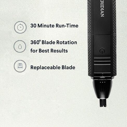 ميريدين ماكينة تشذيب كهربائية للرجال من اب هير - ماكينة تشذيب الانف والاذن والحواجب للرجال - مقاومة للماء - عمر بطارية 30 دقيقة - تشذيب بدون الم مقابل الشمع - اونيكس in Kuwait
