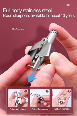 Nose Hair Trimmer, Manual Nose Hair Remover Without Batteries, with 12 Double-Edged Blades, Painless, Waterproof, Easy to Clean and Carry. in Saudi Arabia