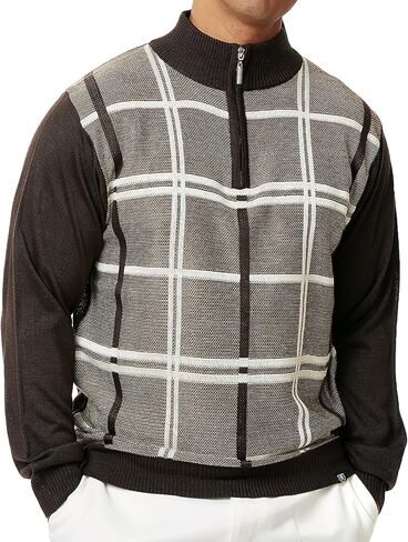 STACY ADAMS Men's Sweater, Double Windowpane Design in Kuwait