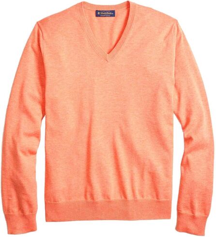 سترة Brooks Brothers للرجال 98704 Supima قطن برقبة على شكل حرف V، برتقالي (M) in Saudi Arabia