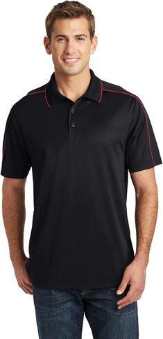 Sport-Tek Micropique Sport-Wick Piped Polo L Black/ True Red in Kuwait