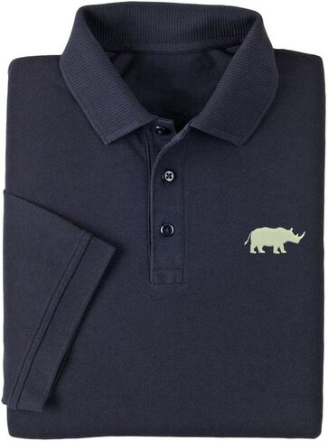 Mens Polo Shirts Short Sleeve Rhinos Animal Embroidered Casual Polo Shirts in Saudi Arabia