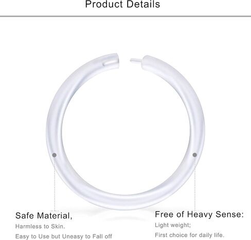 Lcolyoli 24PCS 18G Septum Retainer Clear Nose Hoop Rings Bioflex Cartilage Tragus Helix Earring Clicker Piercing Jewelry for Women Men 6-12mm Inner in Kuwait