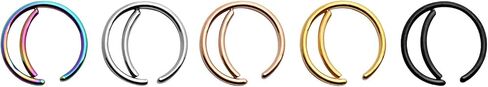 القمر Daith الأنف الدائري الصغيرة الأسطورة هوب أقراط الغضروف الحلزون 20 جرام الفولاذ الجراحي ثقب الحلقات والمجوهرات الحاجز 5 قطع in Saudi Arabia