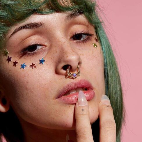 Covet Jewelry Opal Centered Filigree Bendable Hoop Ring for Nose Septum, Daith and Ear Cartilage in Saudi Arabia