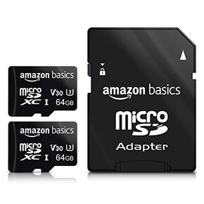 بطاقة ذاكرة microSDXC بسعة 64 جيجابايت من Amazon Basics مع محول بالحجم الكامل in Kuwait