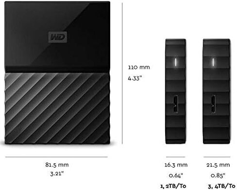 WD 4TB Black My Passport Portable External Hard Drive - USB 3.0 - WDBYFT0040BBK-WESN in Kuwait