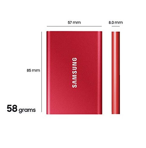 سامسونج وسيط تخزين ذو حالة ثابتة خارجي محمول T7 500GB USB 3.2 رمادي (MU-PC500T)، MU-PC500T/AM in Kuwait