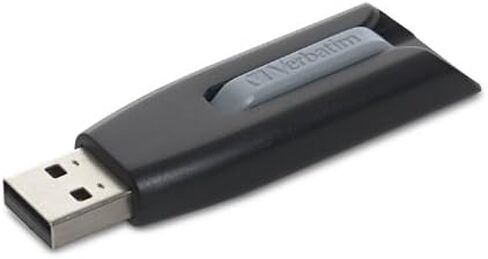 Verbatim 8GB USB 3.0 Store 'n' Go V3 Flash Drive - Cap-Less & PC / Mac Compatible - Gray in Saudi Arabia