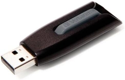 Verbatim 8GB USB 3.0 Store 'n' Go V3 Flash Drive - Cap-Less & PC / Mac Compatible - Gray in Saudi Arabia