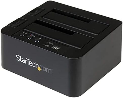 StarTech.com USB 3.1 (10 جيجابت في الثانية) قاعدة نسخ القرص الصلب لـ 2.5 بوصة و3.5 بوصة SATA SSD HDD + 4Kn - USB/ USB-C [متوافق مع Thunderbolt 3] Cloner (SDOCK2U313R)، أسود in Kuwait