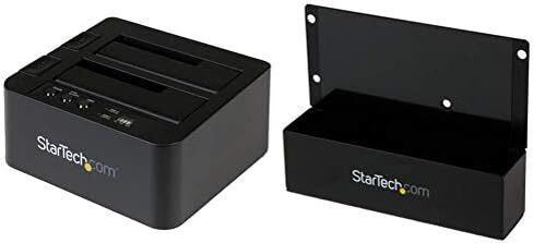 StarTech.com USB 3.1 (10 جيجابت في الثانية) قاعدة نسخ القرص الصلب لـ 2.5 بوصة و3.5 بوصة SATA SSD HDD + 4Kn - USB/ USB-C [متوافق مع Thunderbolt 3] Cloner (SDOCK2U313R)، أسود in Kuwait