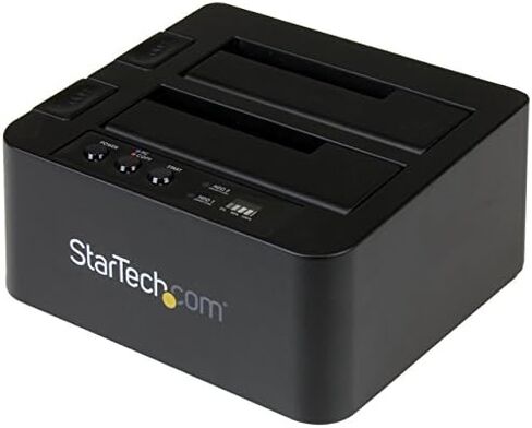 StarTech.com USB 3.1 (10 جيجابت في الثانية) قاعدة نسخ القرص الصلب لـ 2.5 بوصة و3.5 بوصة SATA SSD HDD + 4Kn - USB/ USB-C [متوافق مع Thunderbolt 3] Cloner (SDOCK2U313R)، أسود in Kuwait