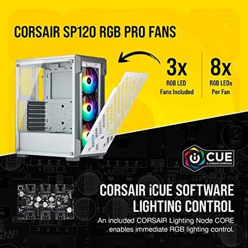 حافظة ذكية من Corsair Icue 220T RGB Airflow من الزجاج المقسى في منتصف البرج in Kuwait