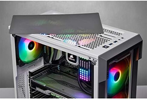 حافظة ذكية من Corsair Icue 220T RGB Airflow من الزجاج المقسى في منتصف البرج in Kuwait